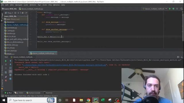multiple methods in a python class #pythontutorial #pythonprogramming