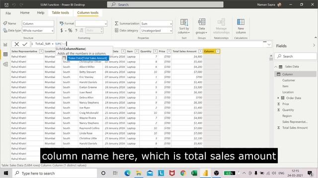 #SUM Function in Power BI in 3 Minutes