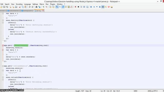Session handling using Node.js & Express 4 смотреть онлайн