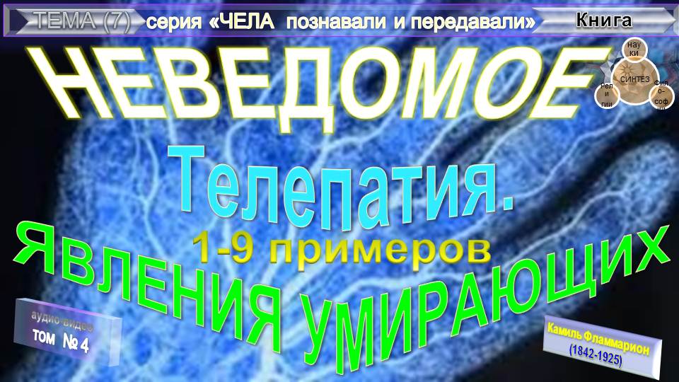 (4)ТЕЛЕПАТИЯ.ЯВЛЕНИЯ УМЕРШИХ (3гл)-книга французского астронома Камиля Фламмариона (1842-1925)