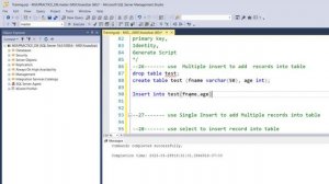 26. MS SQL Server 2022| Pro T-SQL in Pashto| ( Use Multiple Insert)