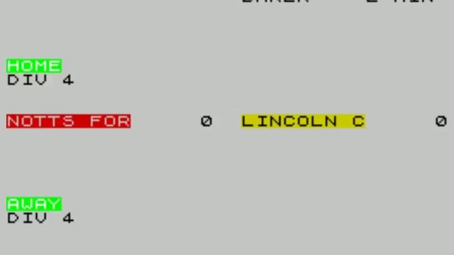 Football Director : 2 Player Super League (ZX Spectrum) смотреть онлайн