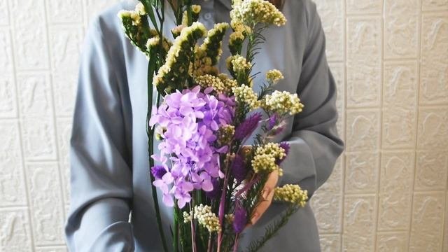 Озатамнус стабилизированный, статица стабилизированная, гортензия стабилизированная, фаларис, букет