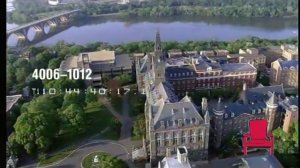 Aerial of Georgetown University in Washington DC.