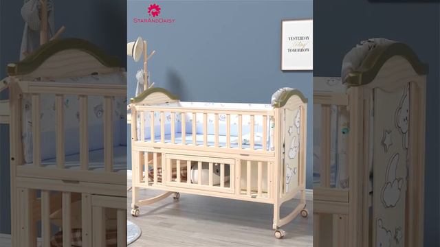 Convertible Baby Wooden Cot Features - StarAndDaisy Convertible Baby Wooden Cot Crib functions