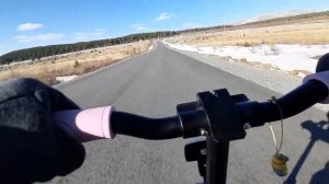 Скоростной спуск на самокате, УТЦ семинский перевал. 53 км/ч. Самокат - быстрее роллеров!