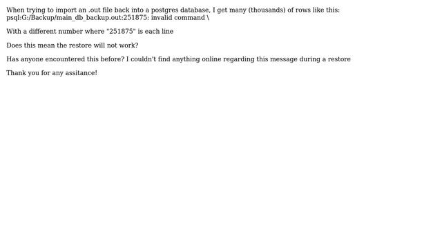 postgresql invalid command смотреть онлайн