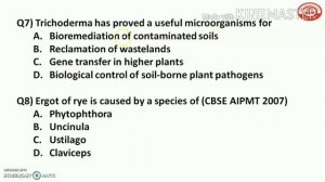 NEET 2020 IMP MCQ , BIOLOGICAL CLASSIFICATION-KINGDOM FUNGI