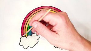 Как нарисовать РАДУГУ блёстками / Раскраска радуга / Учимся рисовать Глиттером / Раскраски малышам.