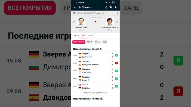 Атр Цинциннати 2023, Александр Зверев - Есихито Нишиока. Делюсь мыслями