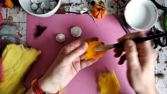 Делаем грибы из ваты - 2 часть смотреть онлайн