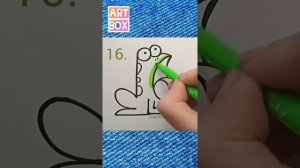 Как нарисовать ЛЯГУШКУ из цифры "16" Drawing funny FROG from number "16"