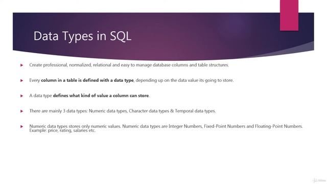 What is data type in SQL? - SQL Tutorial