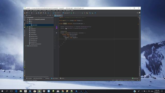 Flutter - Gradient background in Android Studio