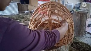 небольшой фрагмент плетения домика для кошки