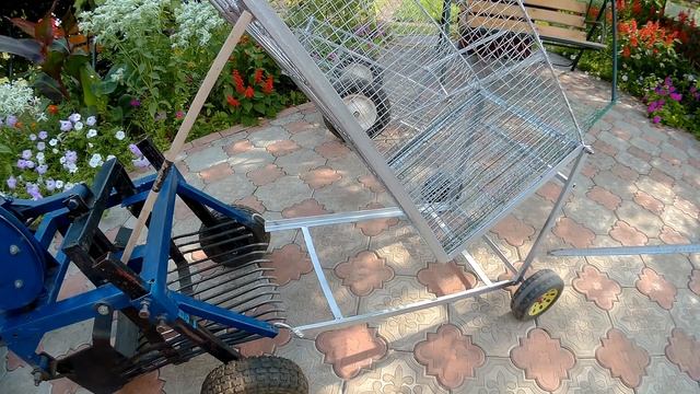 Простой контейнер  для картофелекопалки с мотоблоком. Размеры контейнера и садовой тачки.
