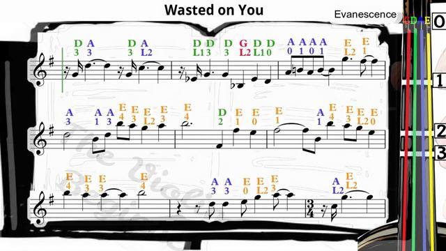 Wasted on You  Evanescence  Violin SHEET MUSIC With Fingerings Level 4
