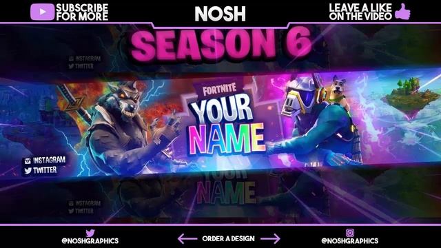 FREE FORTNITE (SEASON 6) BANNER TEMPLATE - PHOTOSHOP DOWNLOAD смотреть онлайн