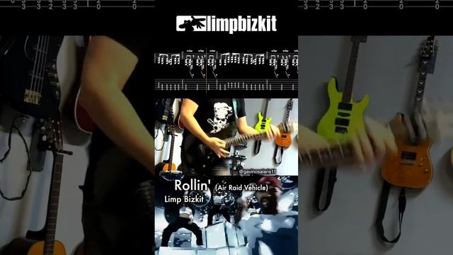 Rollin’ (Air Raid Vehicle) - Limp Bizkit Guitar Lesson with Tab & Sheet on Screen