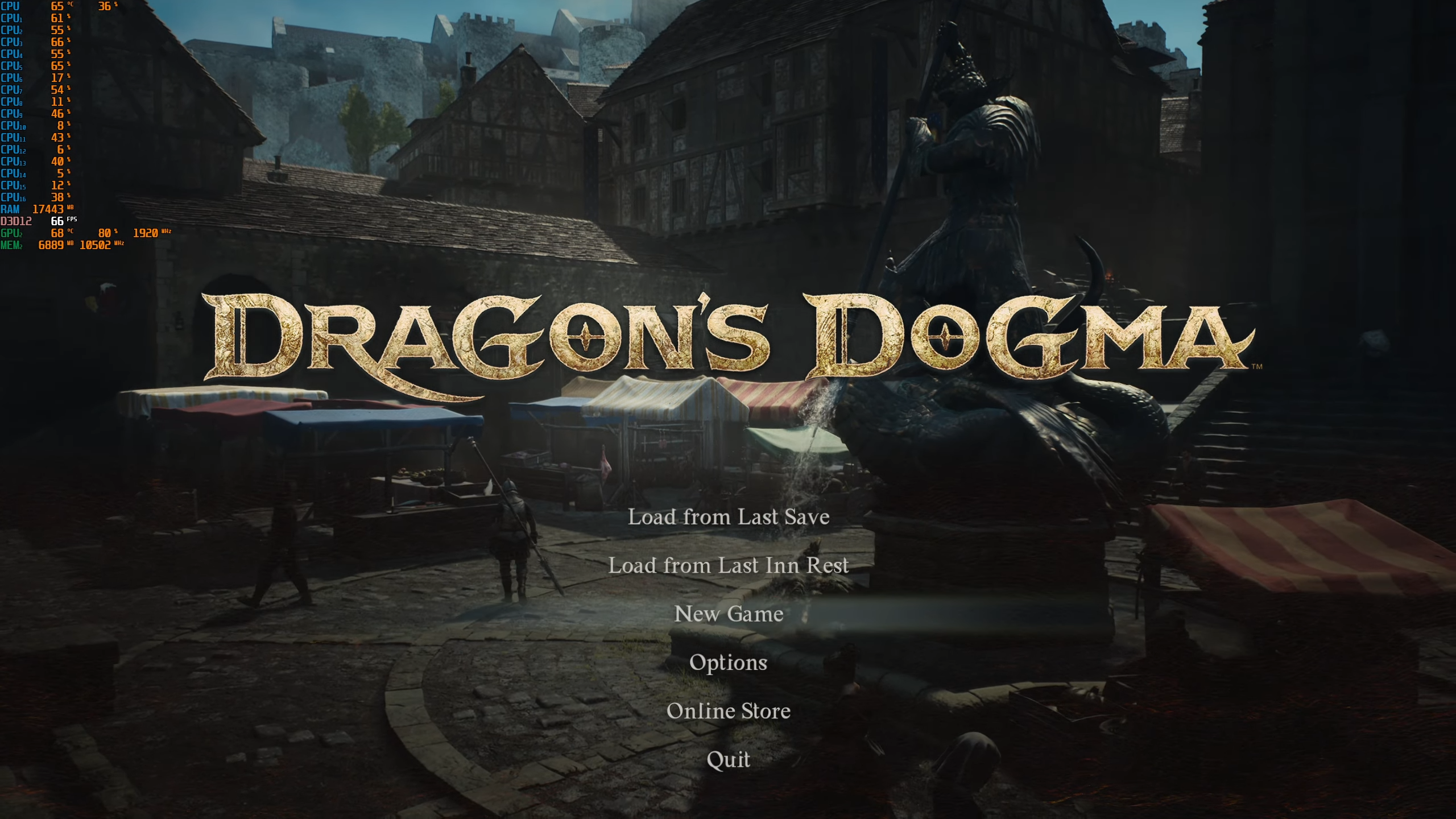 Dragons Dogma 2, AMD Ryzen 7 5700X3D, MSI RTX 3070 Ti VENTUS 3X 8G OC, 32gb RAM, 1440p