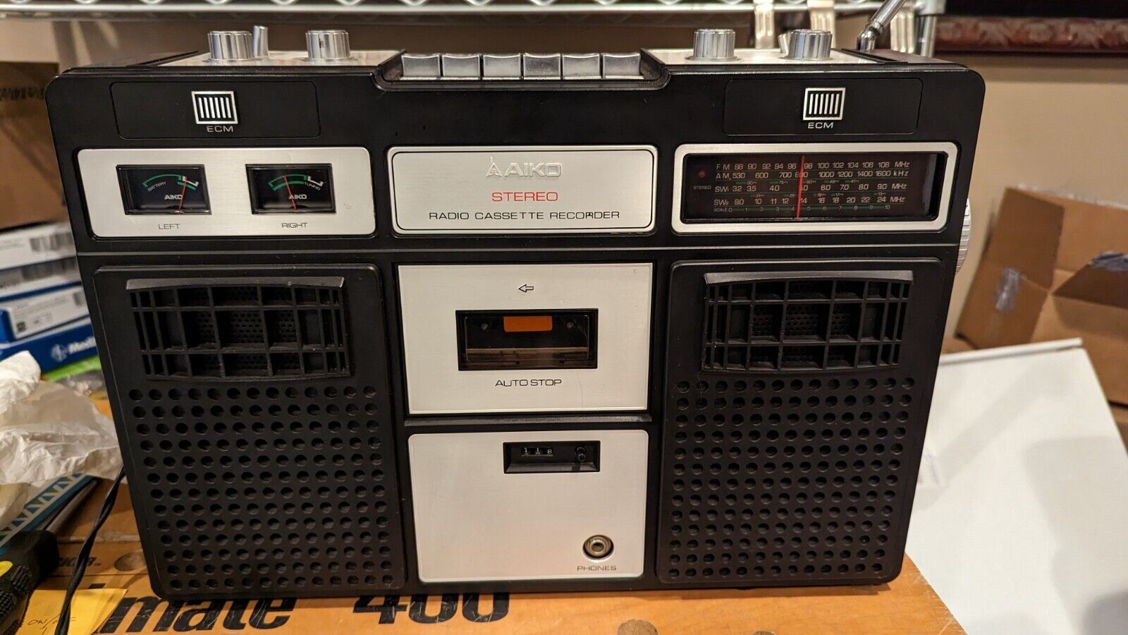 AIKO ATPR - 412 4-полосный магнитофон проигрыватель Boombox Vintage Japan-1972-1974-год