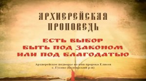 Проповедь Преосвященного Мефодия «Есть выбор быть под законом или под благодатью»