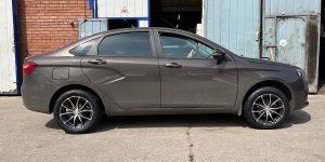 r16 не стандартные колёса на Весту ангкор седан LS + haida 205/55