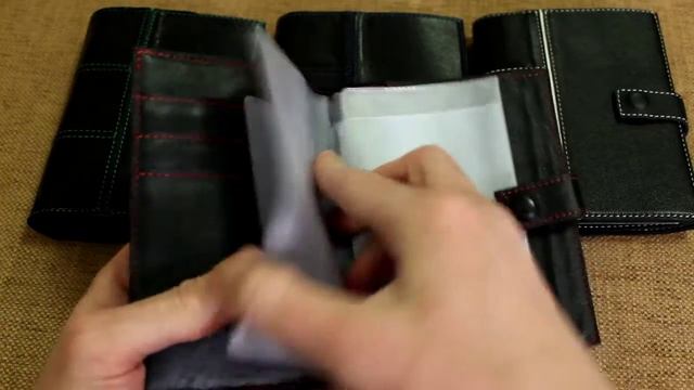 Портмоне для автодокументов с отделением для паспорта и денег с цветной прошивкой