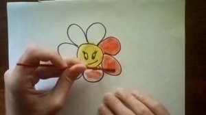 Drawing cute rainbow flower  | Рисуем милый радужный цветок