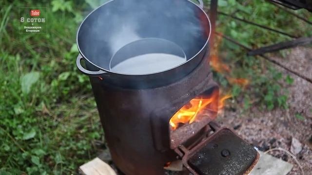 Готовим в казане.  Куриные ножки в кляре и картошка фри