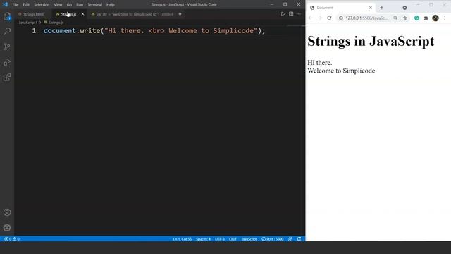 String In JavaScript | JavaScript String Tutorial | JavaScript Tutorial For Beginners | SimpliCode