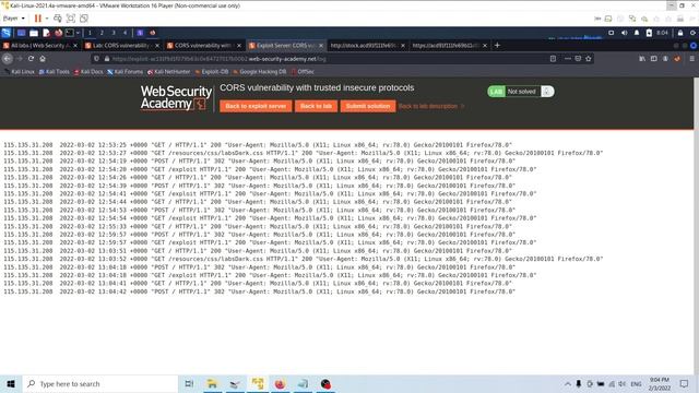 Lab: CORS vulnerability with trusted insecure protocols смотреть онлайн