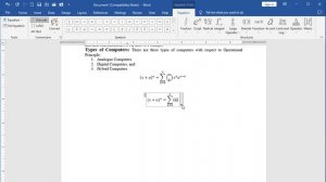 How To Use Equations in MS word 2019