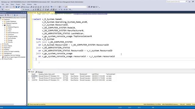 How to Query the Configuration Manager (SCCM) Database with SQL Server Management Studio (Beginner)