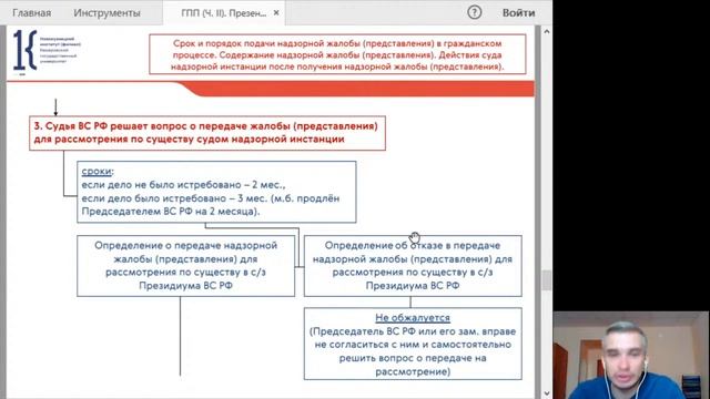ГПП (ОФО). Тема № 7-8. Надзорное производство в ГПП. Пересмотр судебных постановлений по ВО и НО смотреть онлайн