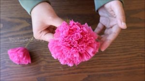 How To Make Round Tissue Paper Flower - DIY Paper Craft
