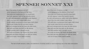 Poetry: Edmund Spenser Amoretti Sonnet 21 - Modernised English with Notes