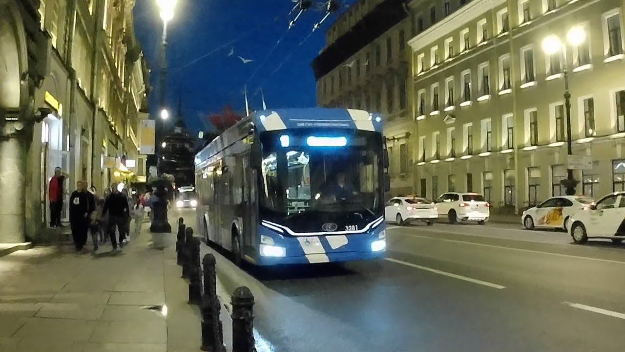 Санкт-Петербург. Троллейбус «Адмирал» 3281 маршрута №11. 27 июня 2023