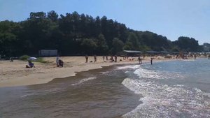 Пляж лагеря Орленок, с.Пляхо, Туапсинского района, август 2020г