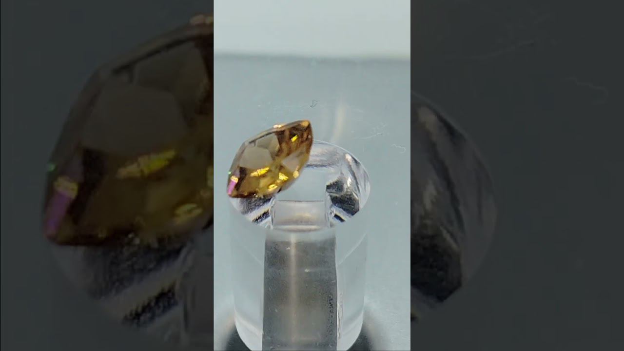 6мм кушон, EXQUISITE GEM NATURAL TANZANIA WISKY ORANGE BROWN ZIRCON 1.2CT - CUSHION CUT Циркон