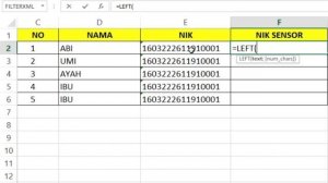 CARA SENSOR NIK DI EXCEL