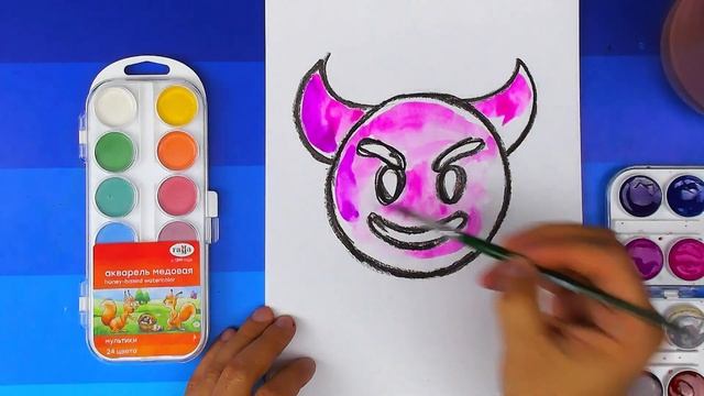 Как нарисовать ЧЁРТИКА - урок рисования Смайлик для детей
