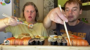 СУПЕР МУКБАНГ/ огромный сет роллов, БОЛЬШЕ 100 штук на ужин?, я лопнула?#Мукбанг