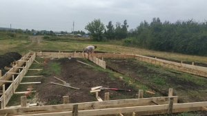 2. Ленточный фундамент 12x10x0,4 опалубка в одного из дюймовой доски