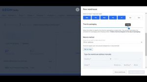 How to add warehouse on Ozon