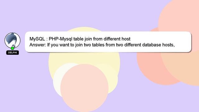 MySQL : PHP-Mysql table join from different host смотреть онлайн