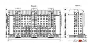 Готовый проект 10-ти этажного 81-квартирного жилого дома в .dwg AutoCAD с расчётами