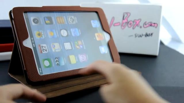 Brown Folio PU Leather Standing Cover Case for iPad Mini смотреть онлайн