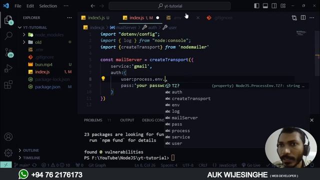 ? NODE JS | COMPLETE TUTORIAL - Part 10 | SINHALA | Send Email With Nodemailer | AUK Learning Cente