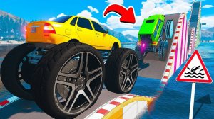 СМОГУТ ЛИ ГИГАНТСКИЕ МАШИНЫ ПРОЕХАТЬ ВОДНЫЕ КОЧКИ В ГТА 5 МОДЫ! ЭКСПЕРИМЕНТЫ В GTA 5 MODS